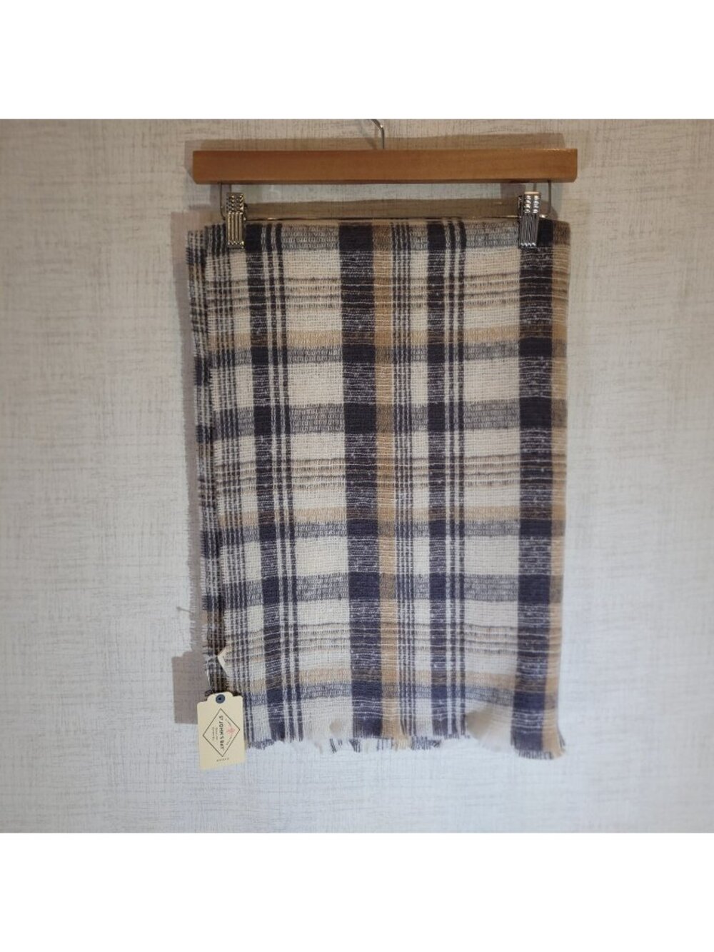 NWT St Johns Bay Scarf 28x80 Lauren Plaid Blanket Shawl Wrap One Size Cozy